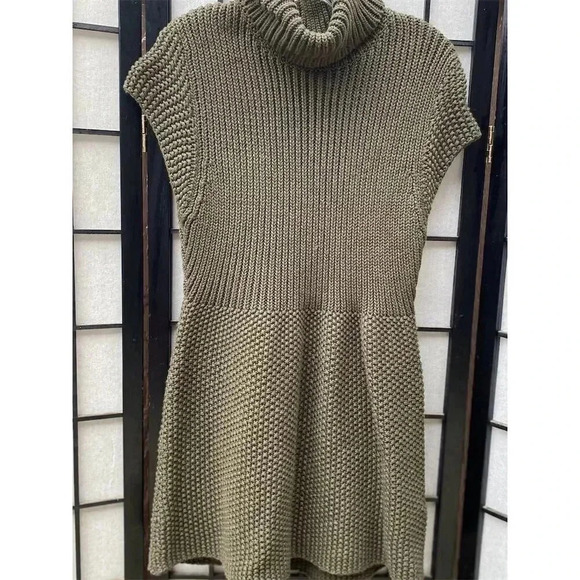 Moda International Sweaters - Moda International Women's Turtleneck Sweater Dress Green Size L